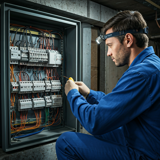 Electrician at work